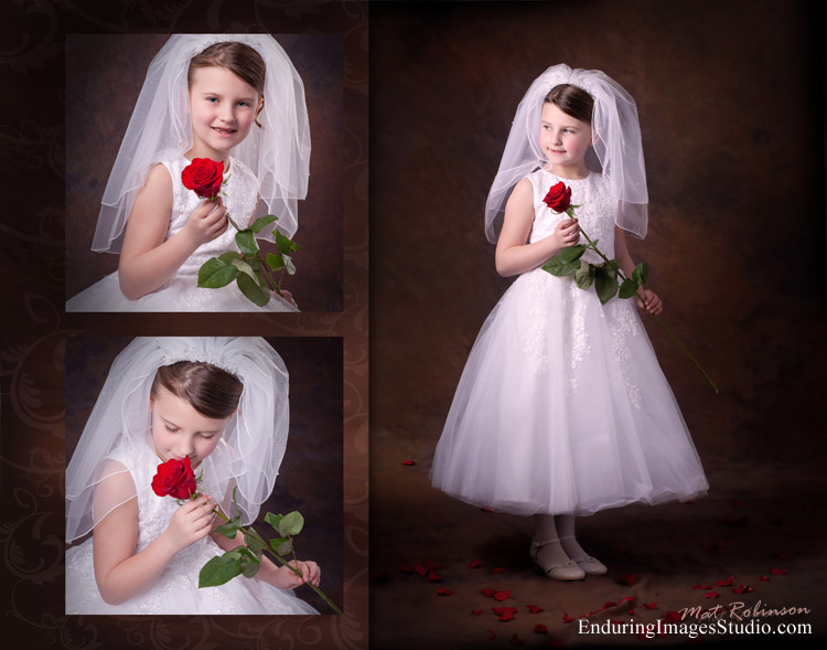 Communion Portraits, Communion Photographs taken on location or in our Morris County photography studio, Parsippany